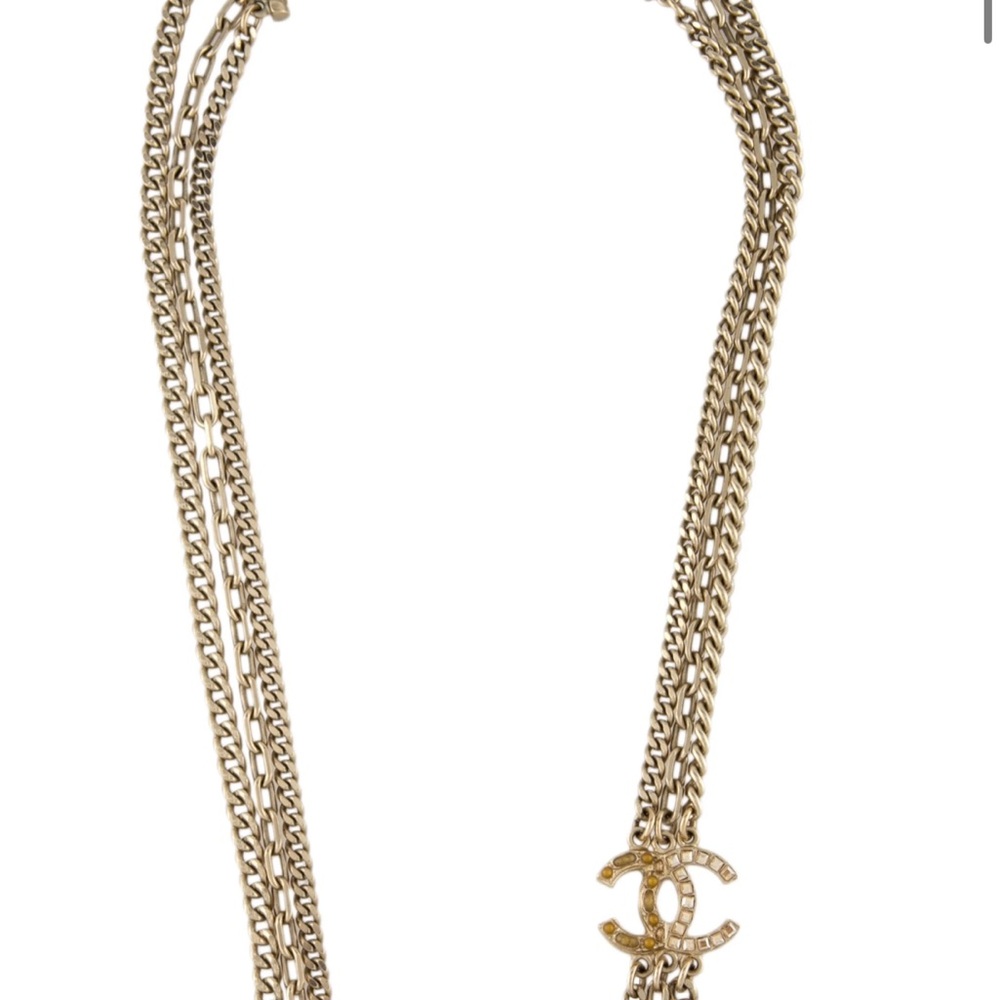 CHANEL Gold Double Chain Necklace